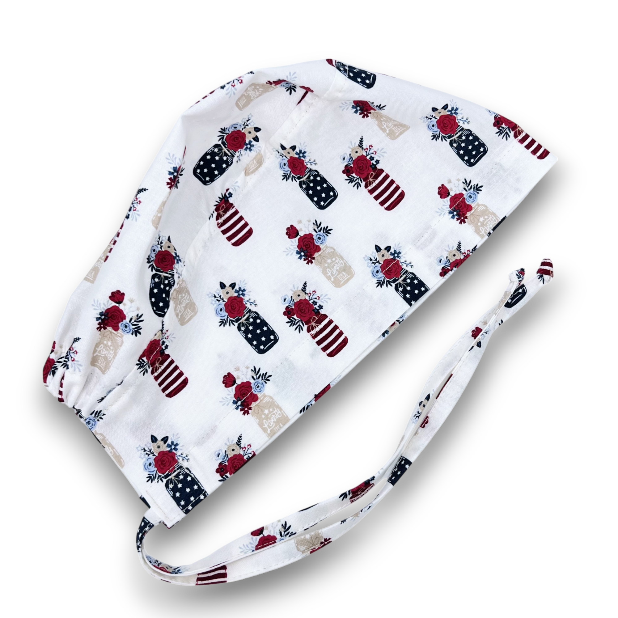 Vase Skull tie-back style surgical scrub cap for men by Paradise Caps.