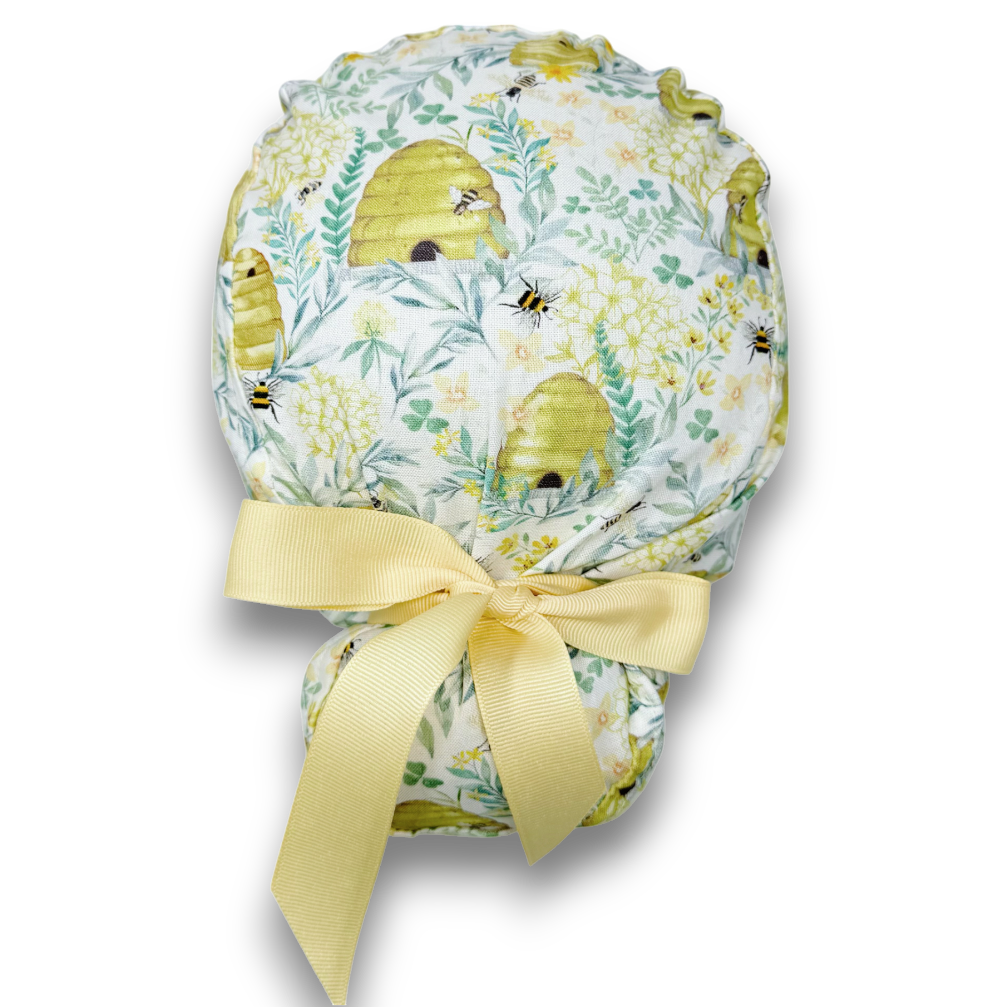 Bee Euro scrub cap with ties for Women by Paradise Caps. Euro PLUS style.