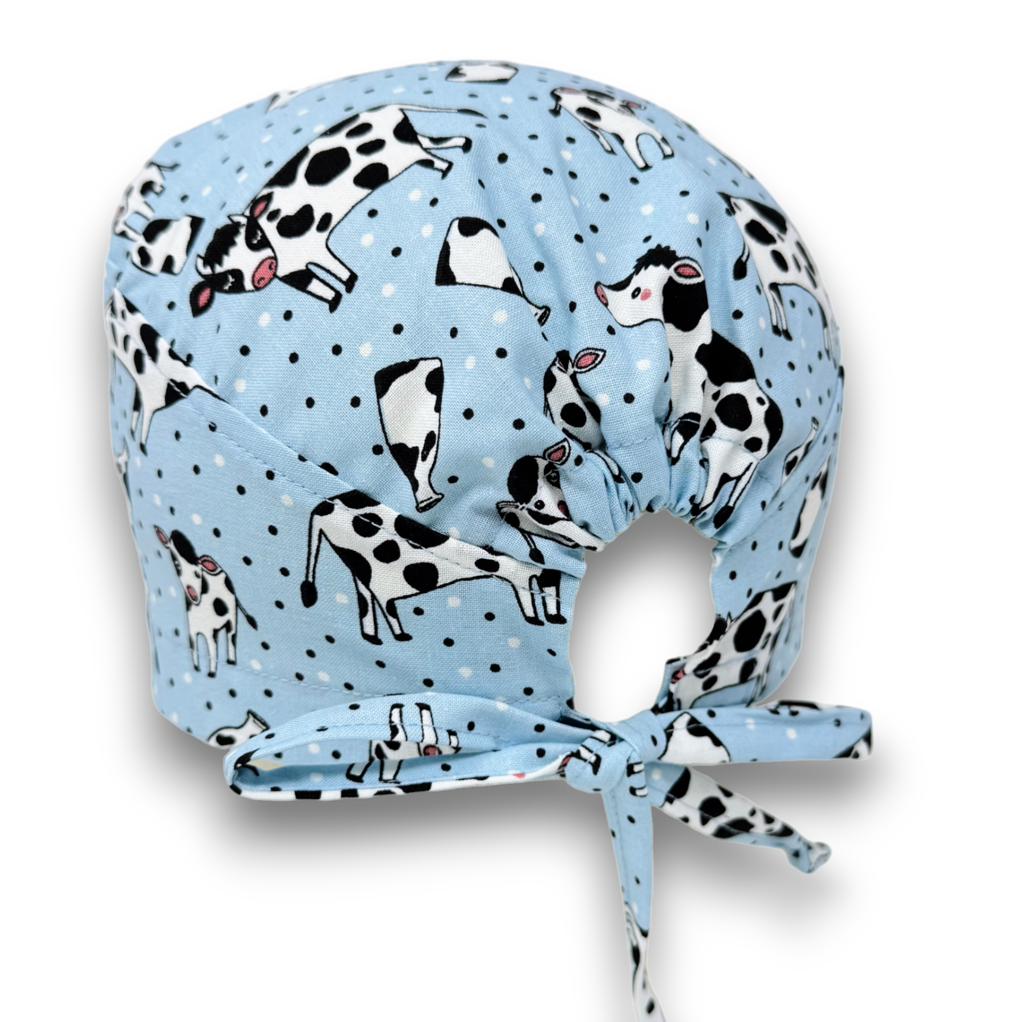 Cow Skull tie-back style surgical scrub cap by Paradise Caps.