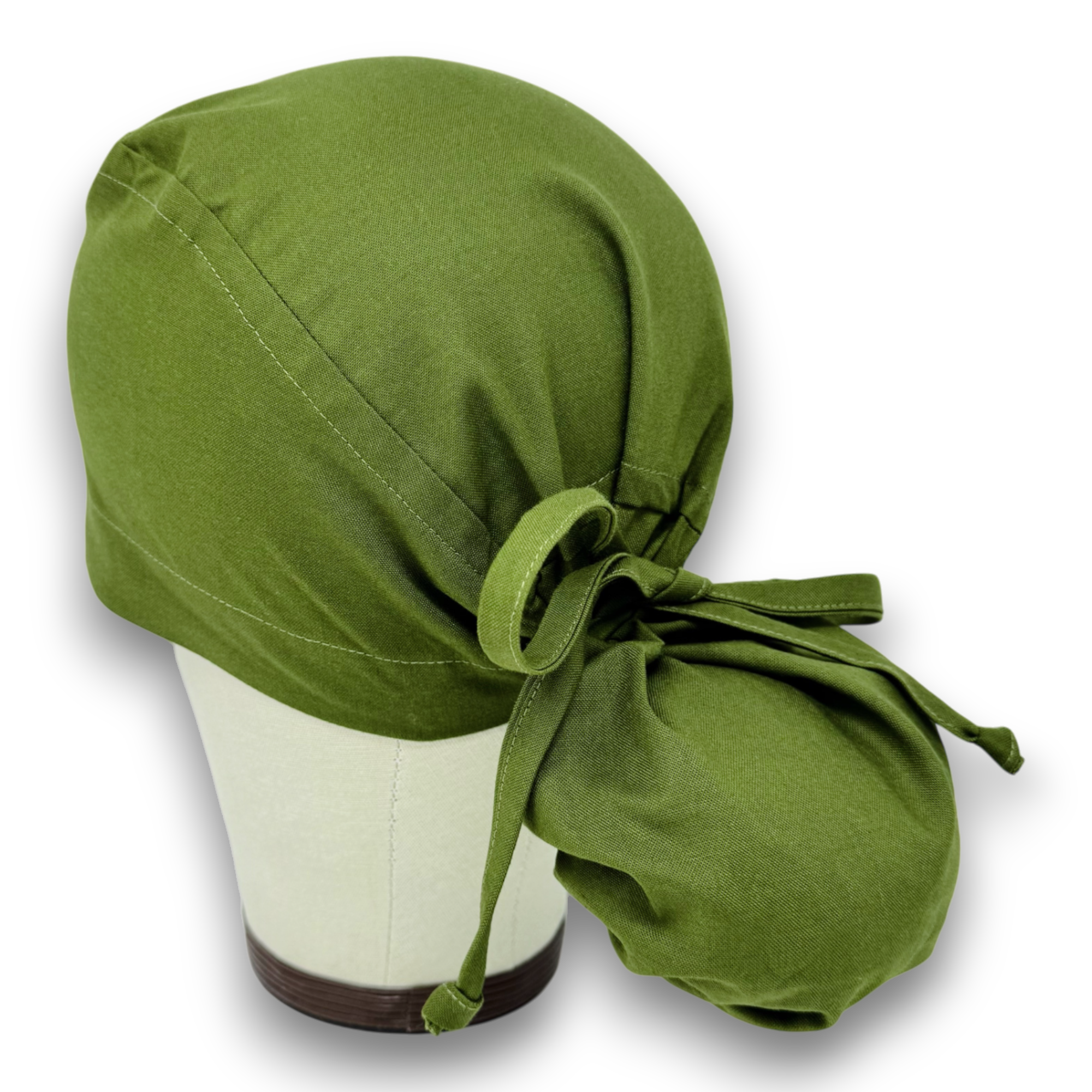Forest green Ponytail scrub cap for women with satin lined option by Paradise Caps.