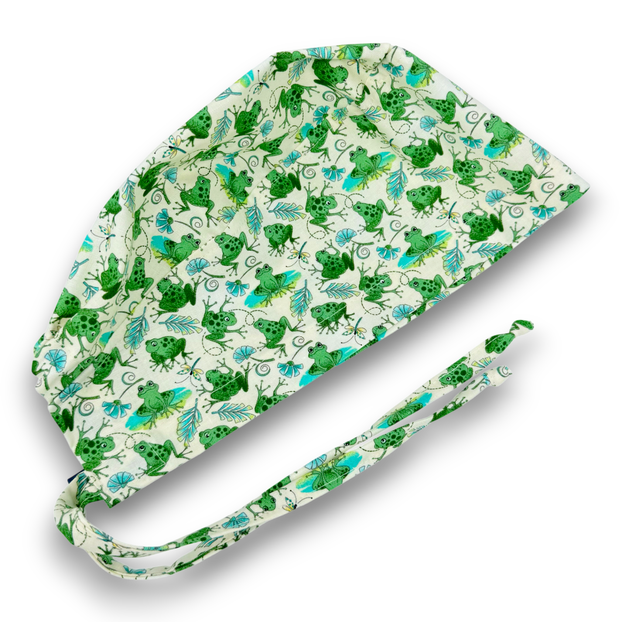 Frog Skull tie-back style surgical scrub cap for men by Paradise Caps.