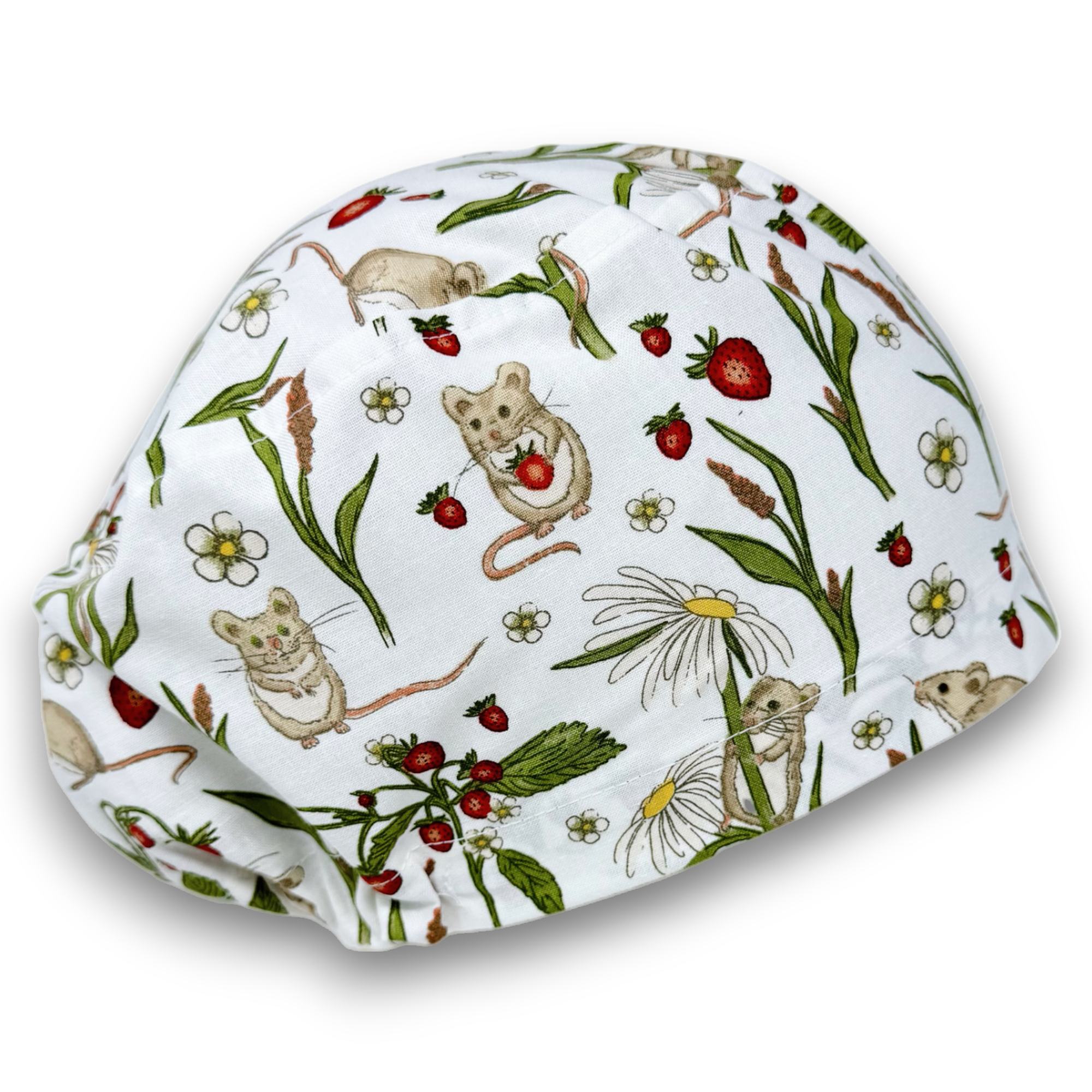 Meadow Mice Euro Scrub Cap for Women with Satin Lined Option by Paradise Caps.