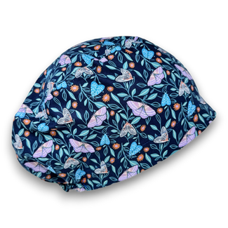 Midnight Butterfly Euro Scrub Cap for Women with Satin Lined Option by Paradise Caps.