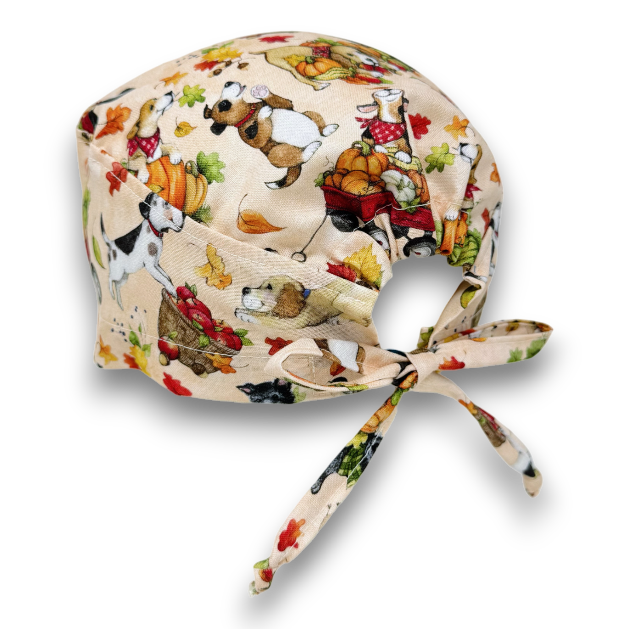 Pumpkin Men's Skull tie-back style surgical scrub cap by Paradise Caps.