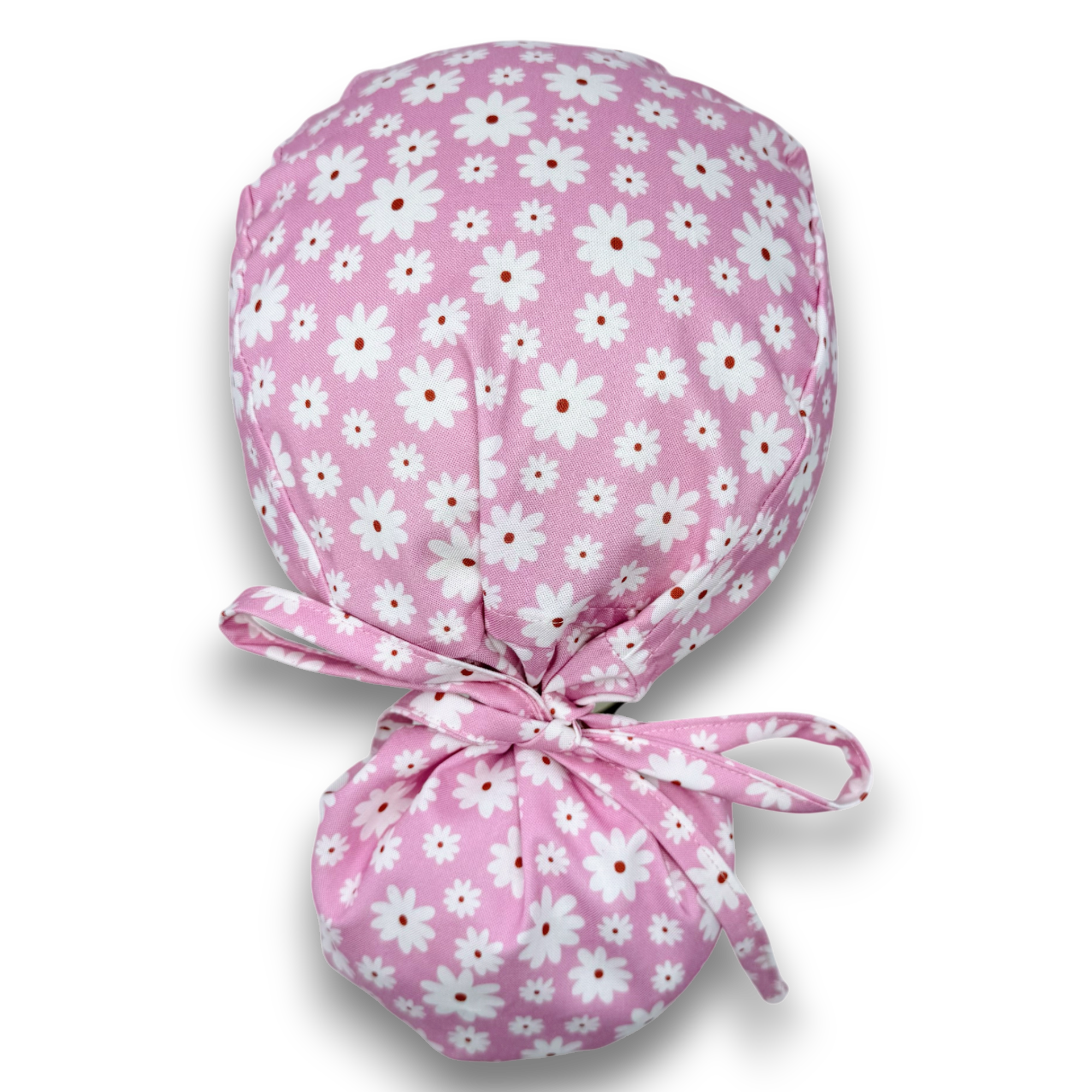 Daisy Ponytail scrub cap for women with satin lined option by Paradise Caps.