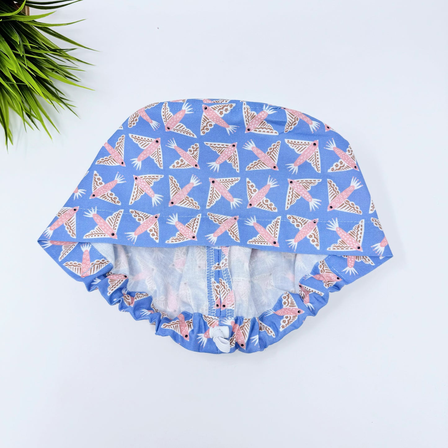 Sunshine Daydream Euro Scrub Cap for Women, Surgical cap Satin Lined Option.