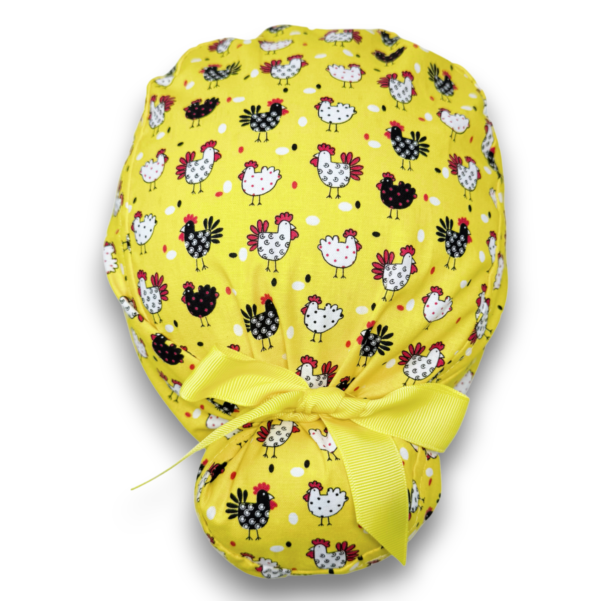 Funny chicken Euro scrub cap with ties for Women by Paradise Caps. Euro PLUS style.