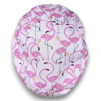 Flamingo Euro Scrub Cap for Women with Satin Lined Option by Paradise Caps.