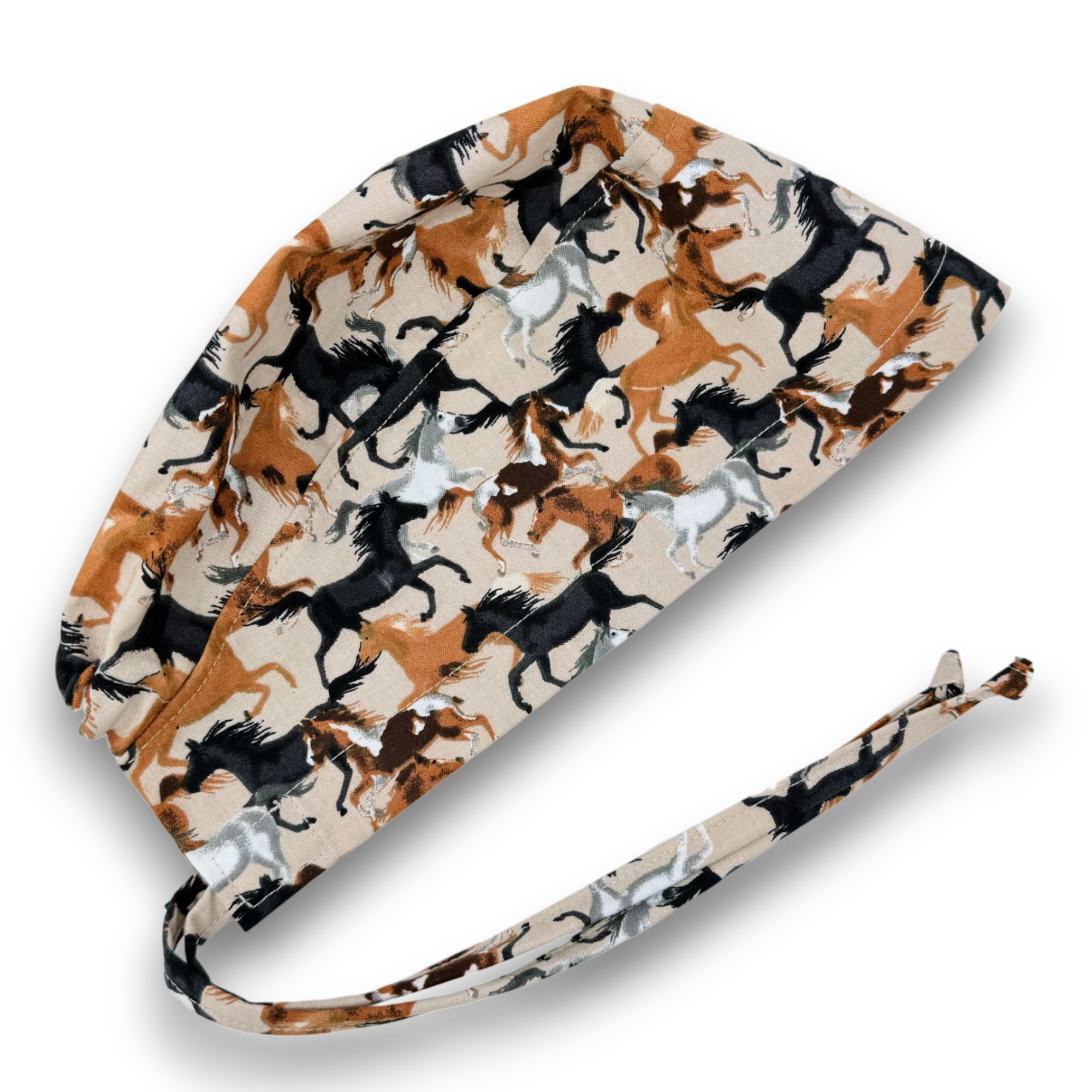 Horse Skull tie-back style surgical scrub cap by Paradise Caps.