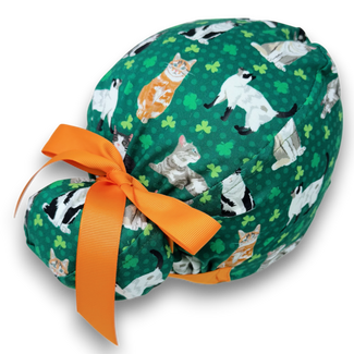 St. Patrick’s Day Euro scrub cap with ties for Women by Paradise Caps. Euro PLUS style.