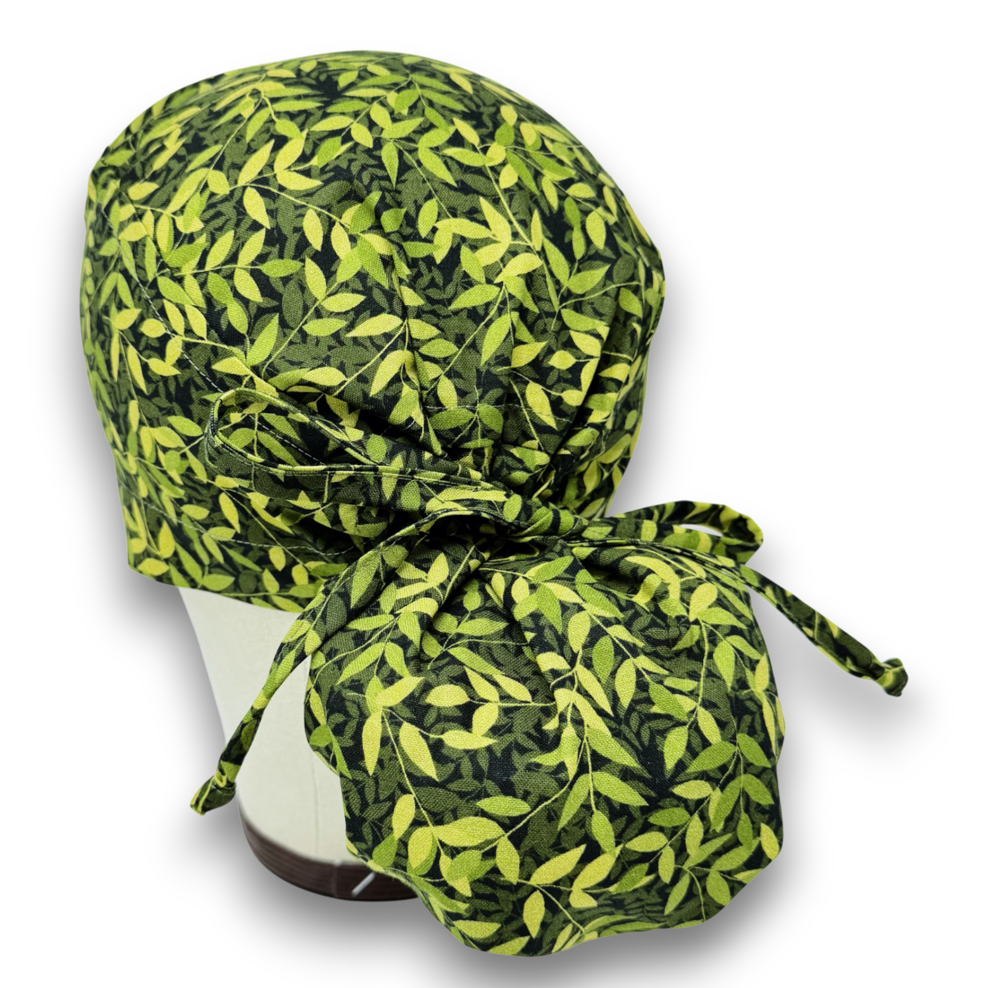 Plant Ponytail scrub cap for women with satin lined option by Paradise Caps.