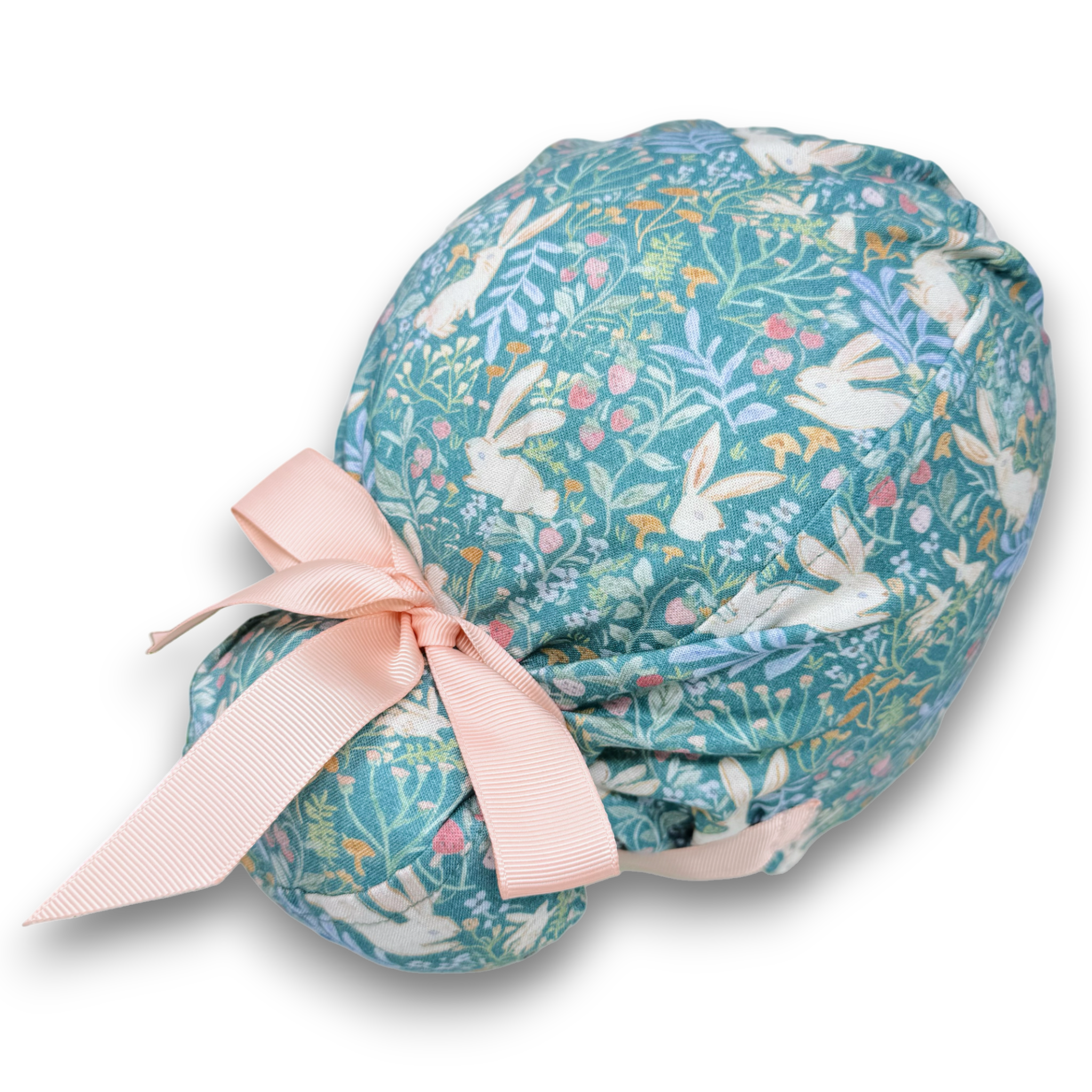 Euro scrub cap with ties for Women, Bunny Garden European Surgical cap ...