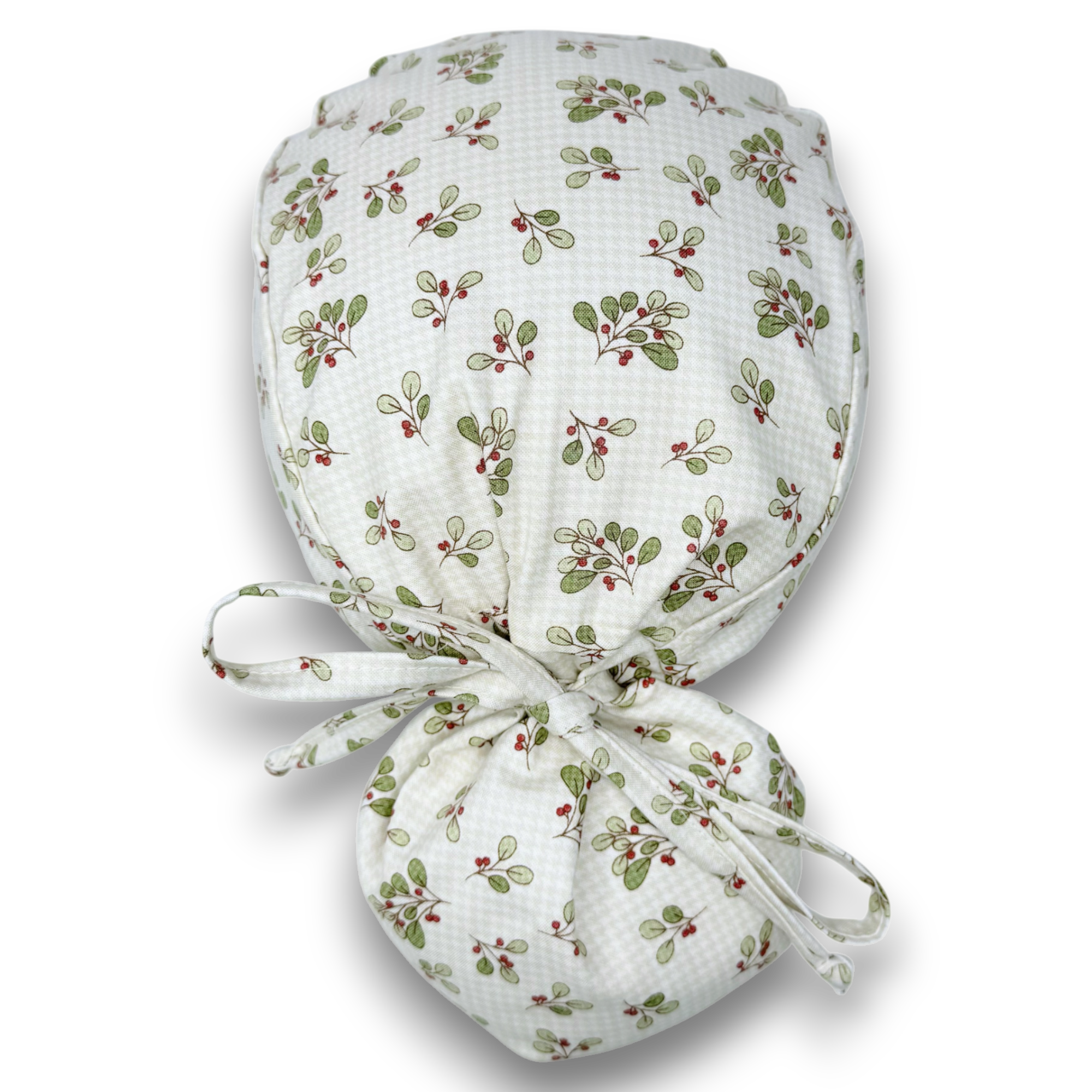 Winter Berry Ponytail scrub cap for women with satin lined option by Paradise Caps.