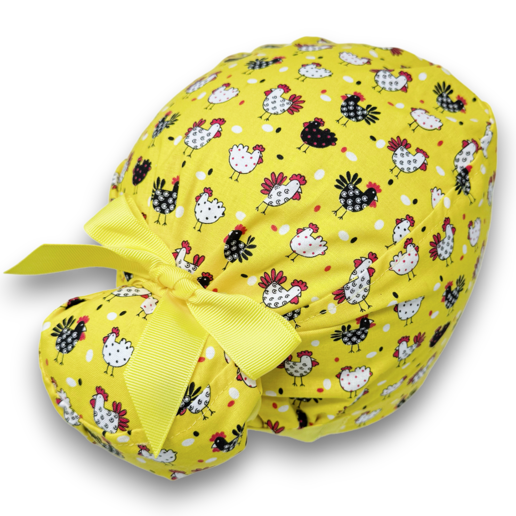 Funny chicken Euro scrub cap with ties for Women by Paradise Caps. Euro PLUS style.