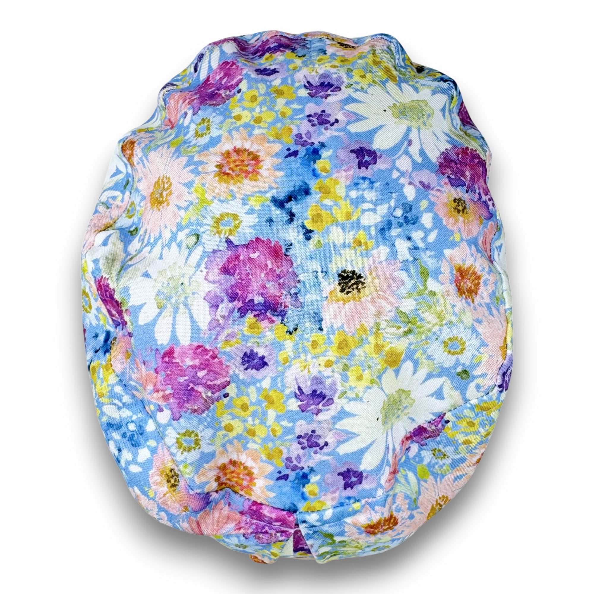 Watercolor Floral Print Euro Scrub Cap for Women with Satin Lined Option by Paradise Caps.