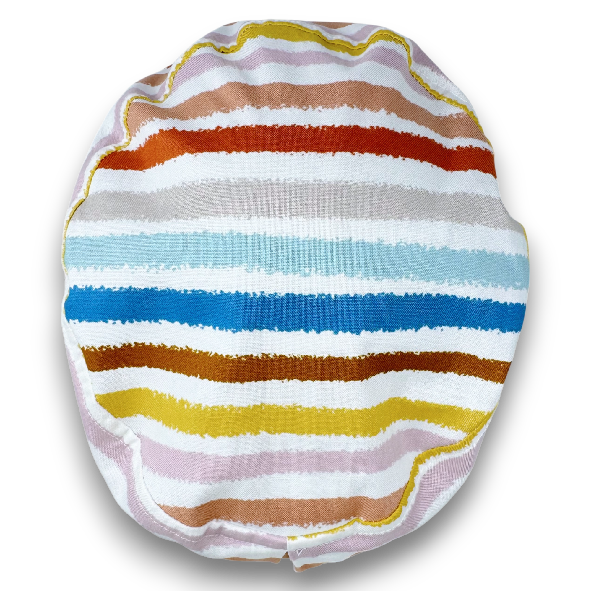 Retro Stripes Euro Scrub Cap for Women, European surgical hat with satin lined by Paradise Caps.