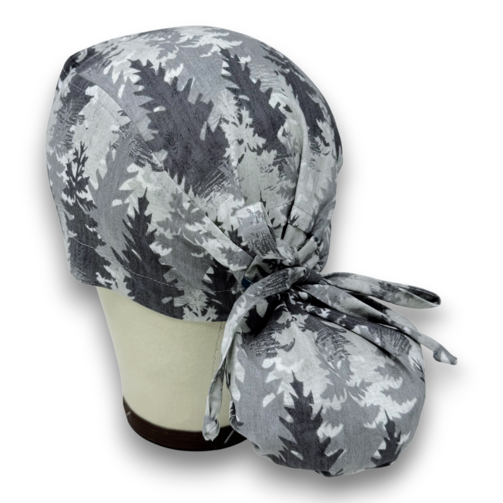 Forest Ponytail scrub cap for women with satin lined option by Paradise Caps.