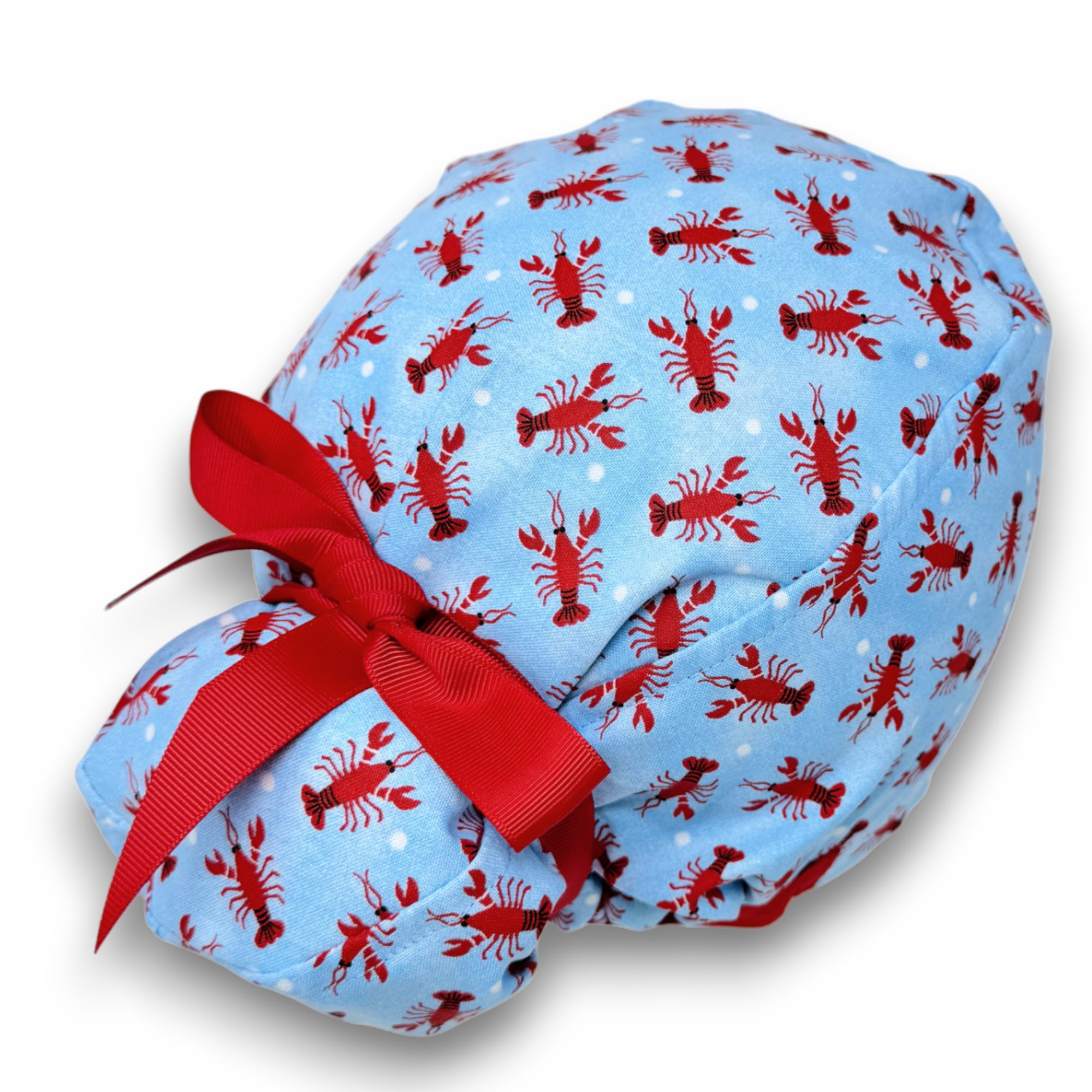 Lobster Euro Euro scrub cap with ties for Women by Paradise Caps. Euro PLUS style.