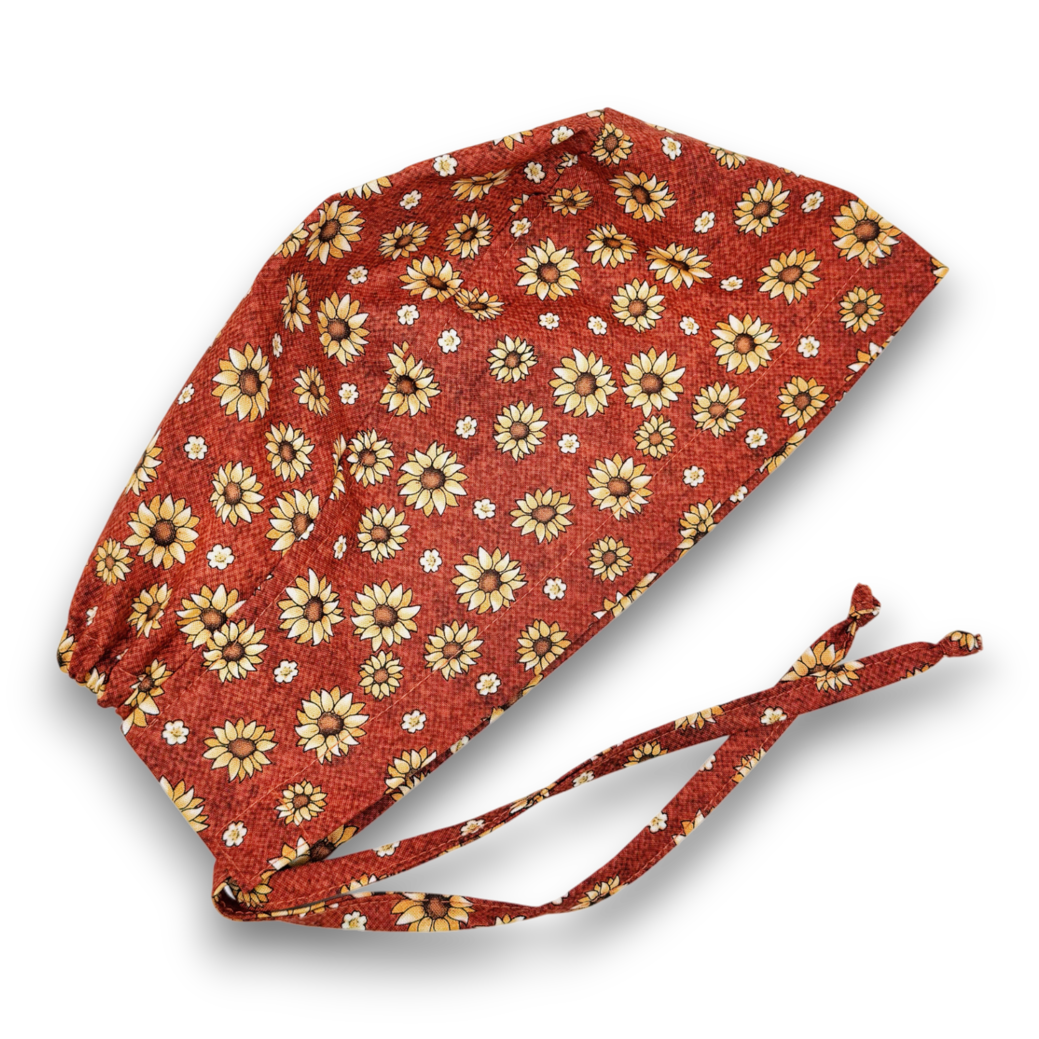 Autumn Flowers Skull tie-back style surgical scrub cap for men by Paradise Caps.