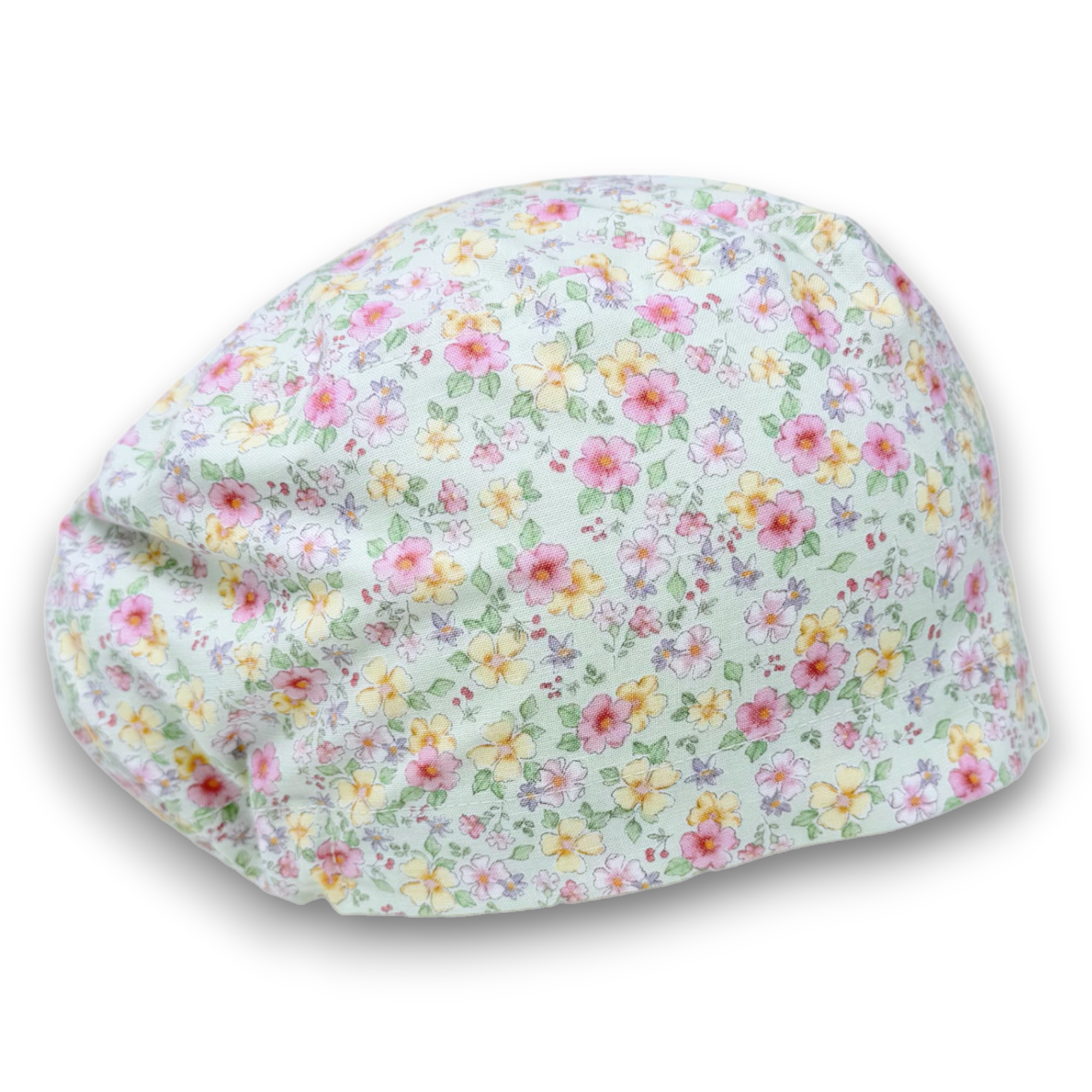 Floral Euro Scrub Cap for Women with Satin Lined Option by Paradise Caps.