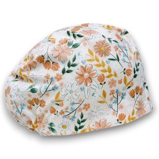 Floral Euro Scrub Cap for Women with Satin Lined Option by Paradise Caps.