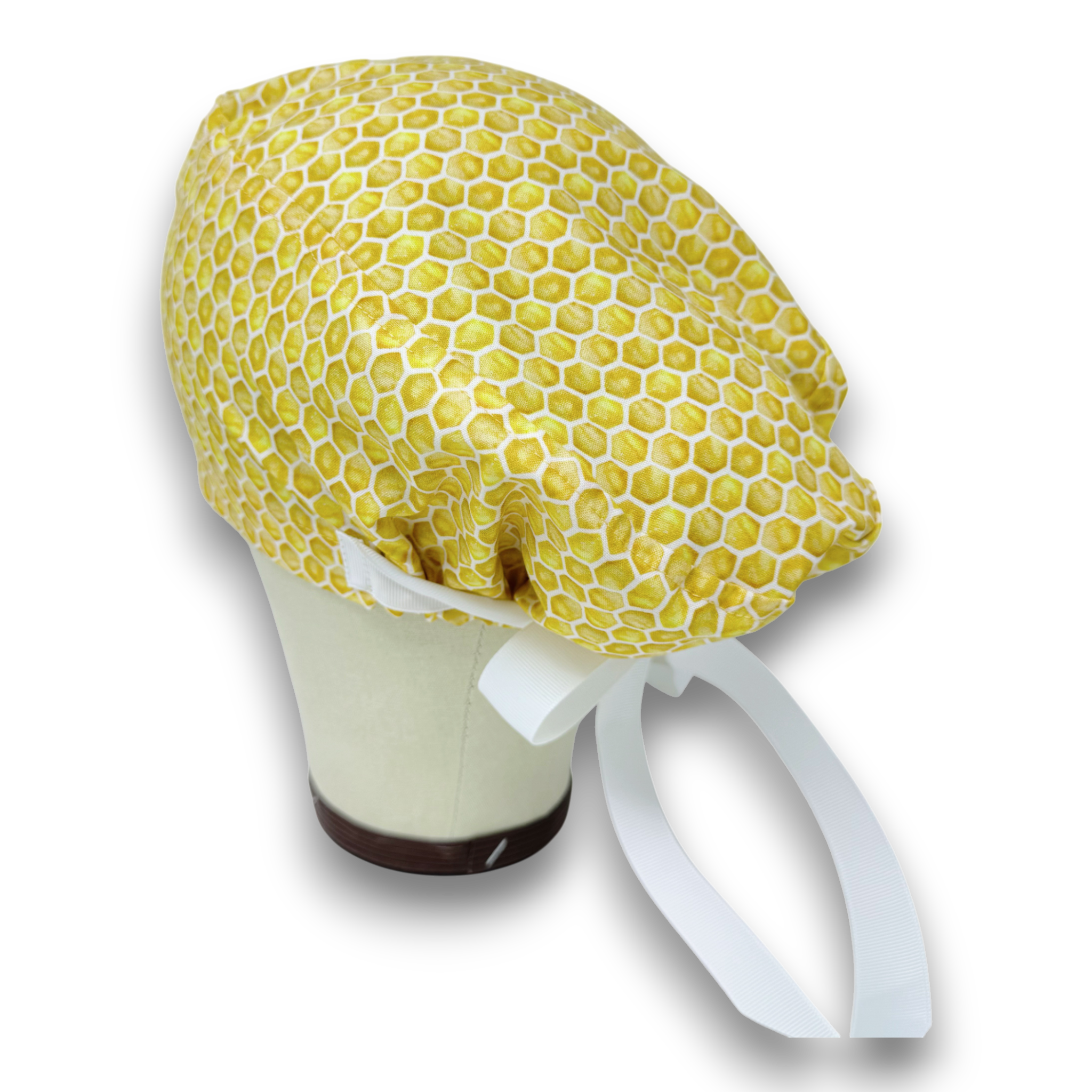 Honeycomb Euro scrub cap with ties for Women by Paradise Caps. Euro PLUS style.