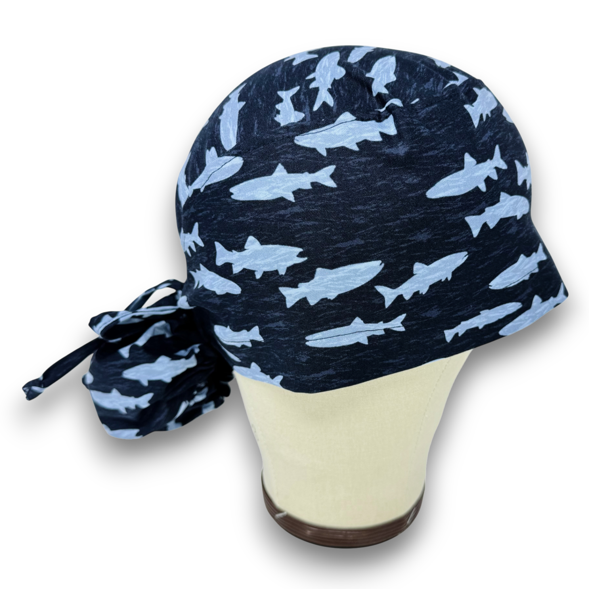 Shark Ponytail scrub cap for women with satin lined option by Paradise Caps.