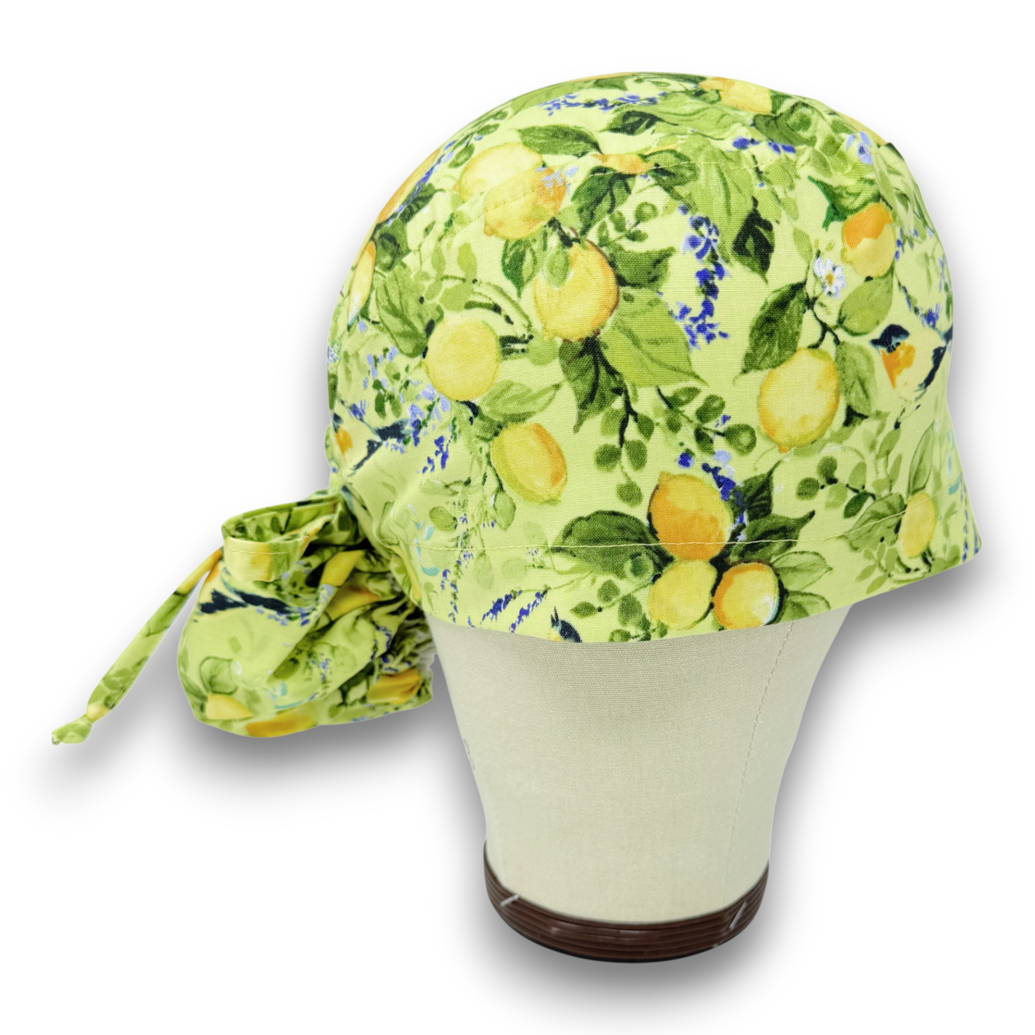 Lemon Ponytail scrub cap for women with satin lined option by Paradise Caps.