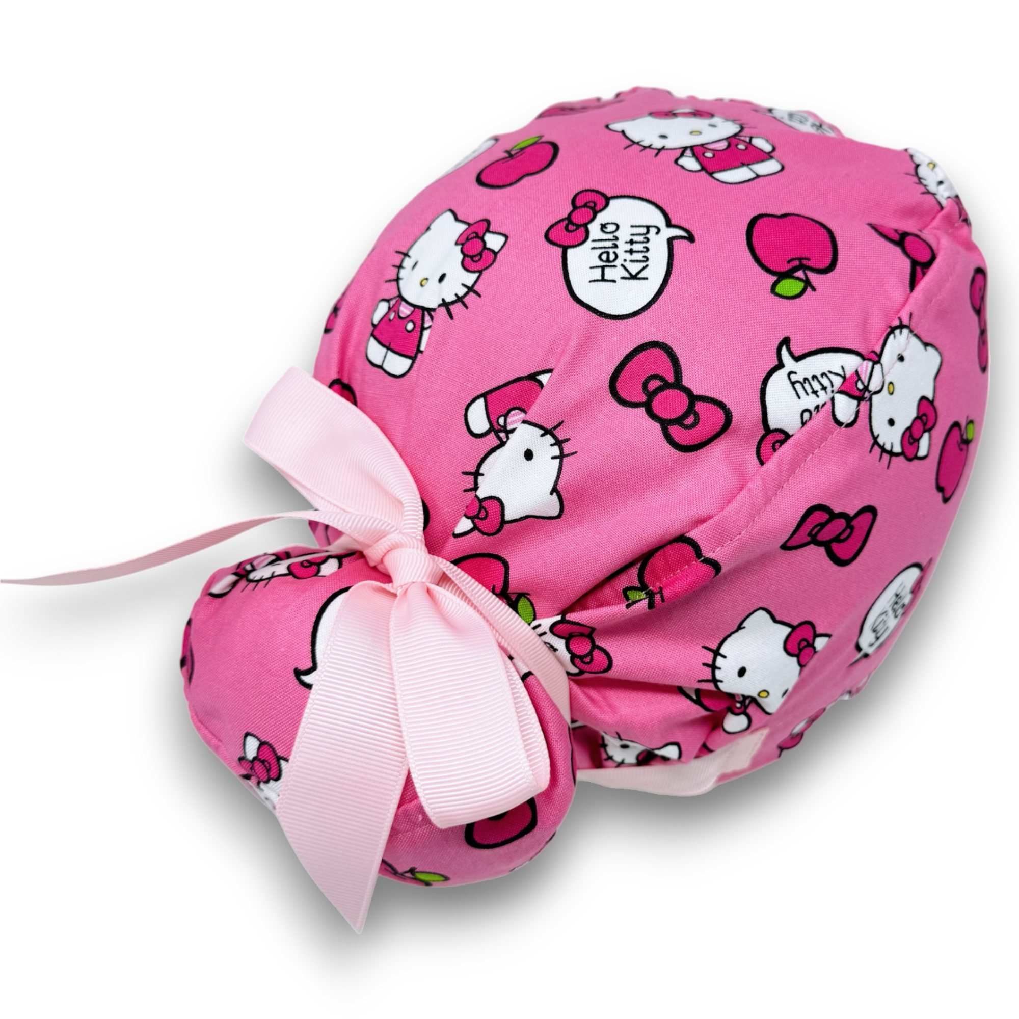 Pink Euro Euro scrub cap with ties for Women by Paradise Caps. Euro PLUS style.