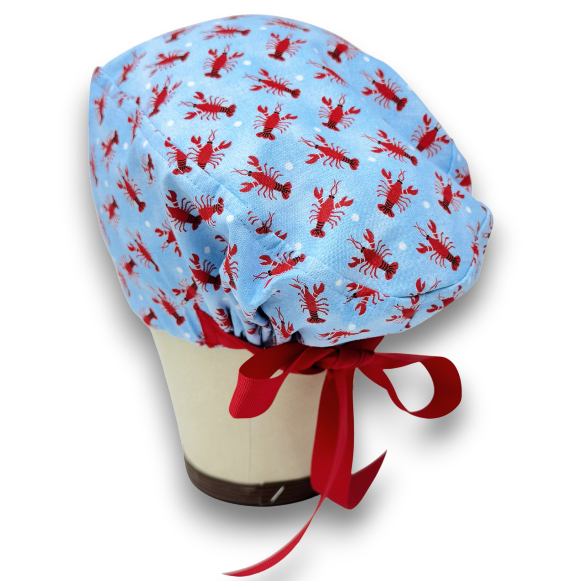 Lobster Euro Euro scrub cap with ties for Women by Paradise Caps. Euro PLUS style.