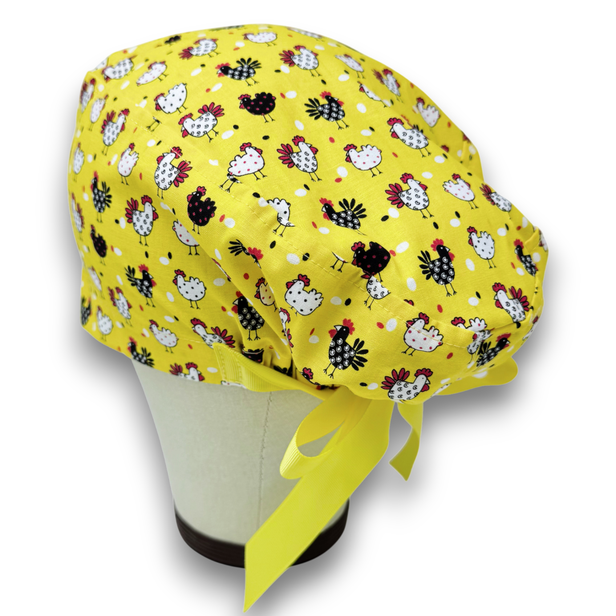 Funny chicken Euro scrub cap with ties for Women by Paradise Caps. Euro PLUS style.