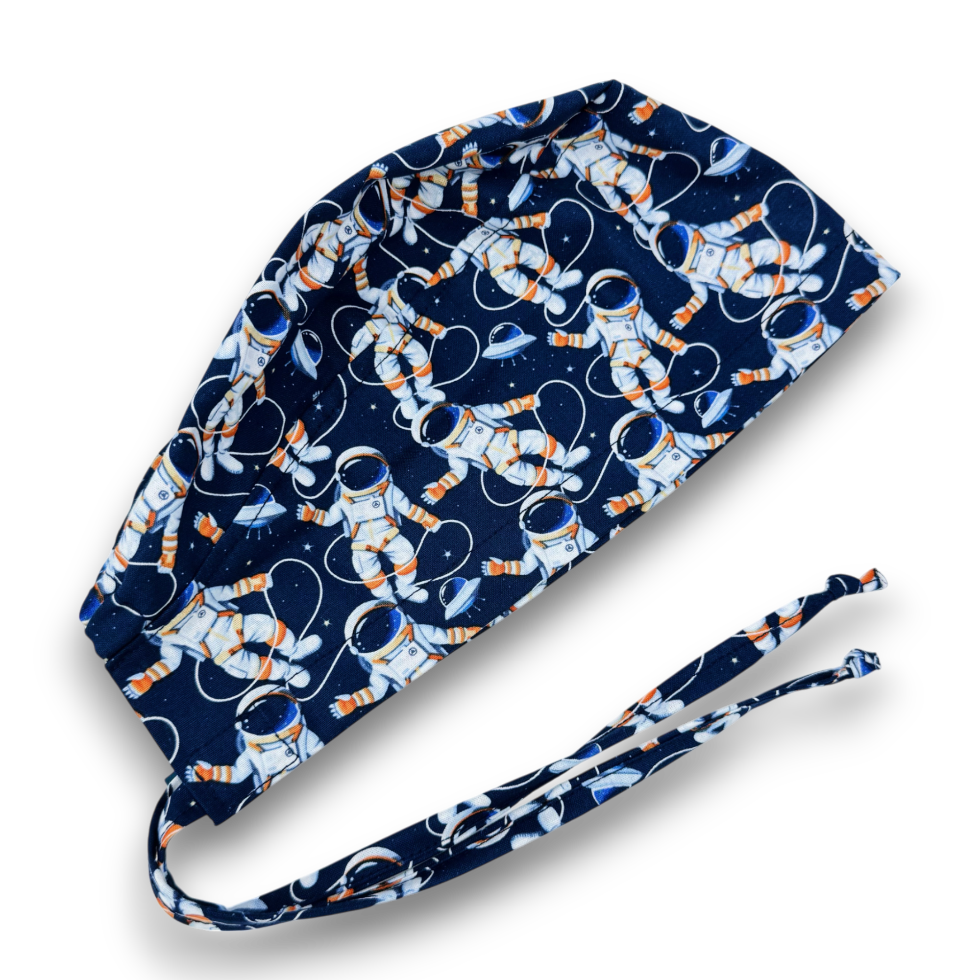 Astronaut Skull tie-back style surgical scrub cap for men by Paradise Caps.