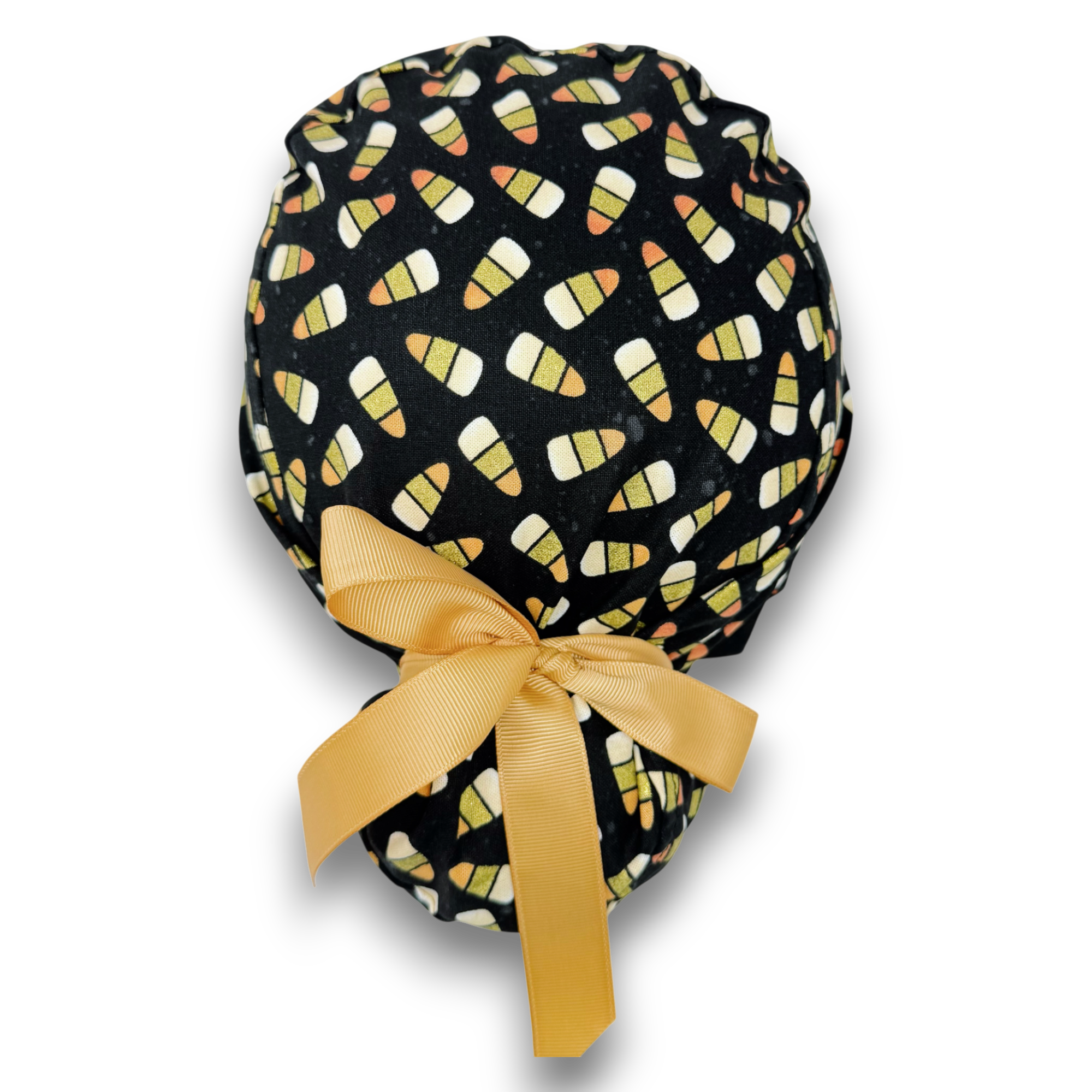 Candy Corn Euro scrub cap with ties for Women by Paradise Caps. Euro PLUS style.