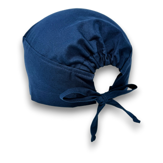 Navy blue Skull tie-back style surgical scrub cap for men by Paradise Caps.