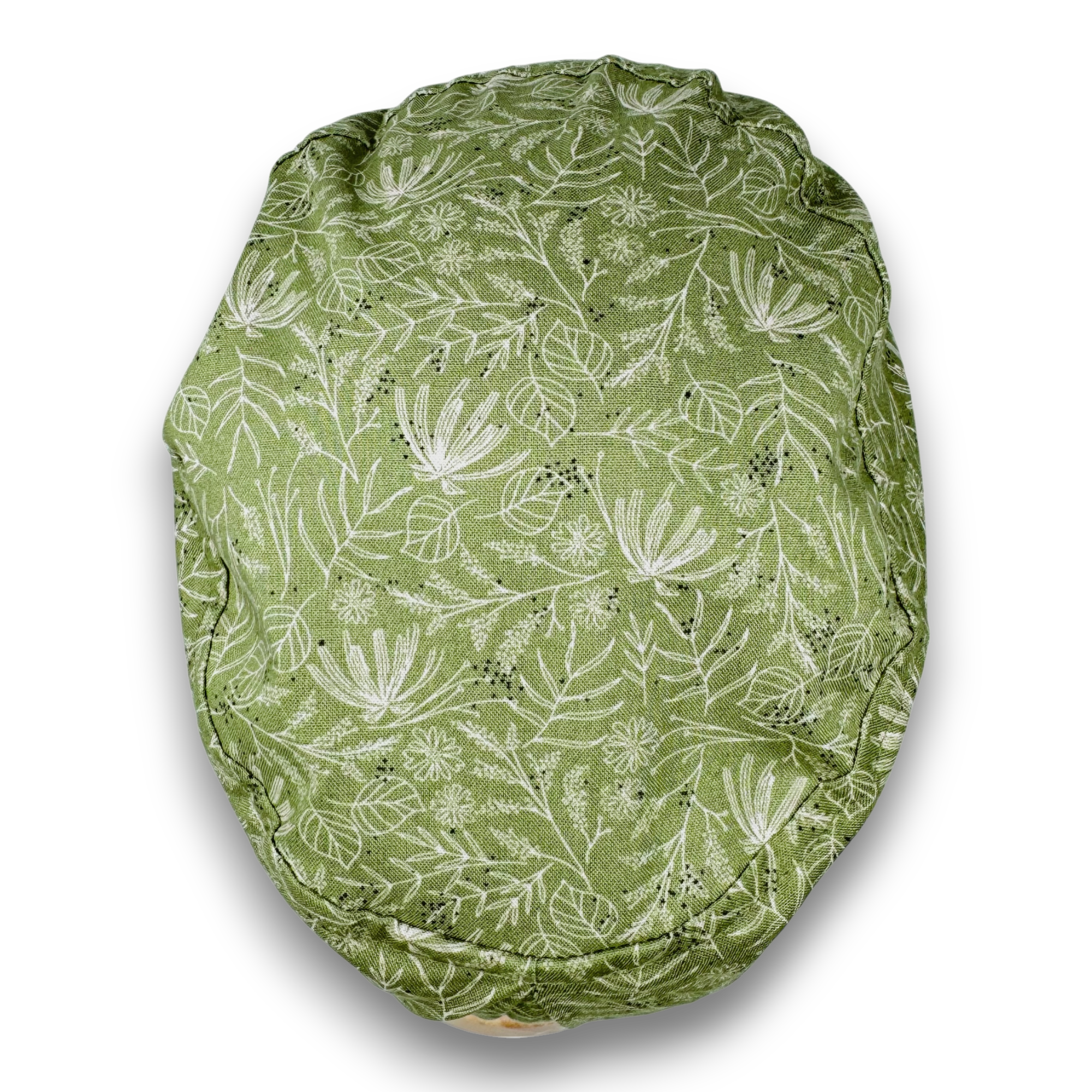 Green Floral Euro Scrub Cap for Women with Satin Lined Option by Paradise Caps.