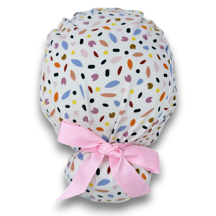 Euro scrub cap with ties for Women. Spring Petals European Surgical cap ...