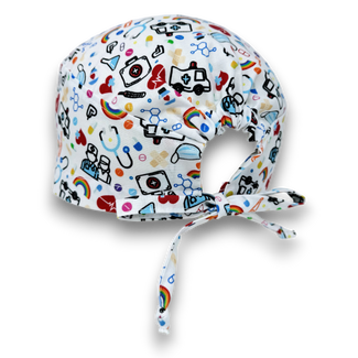 Medical Skull tie-back style surgical scrub cap for men by Paradise Caps.