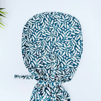 Branches Ponytail scrub cap, Surgical cap women. Satin Lined Option Surgical cap with ponytail.