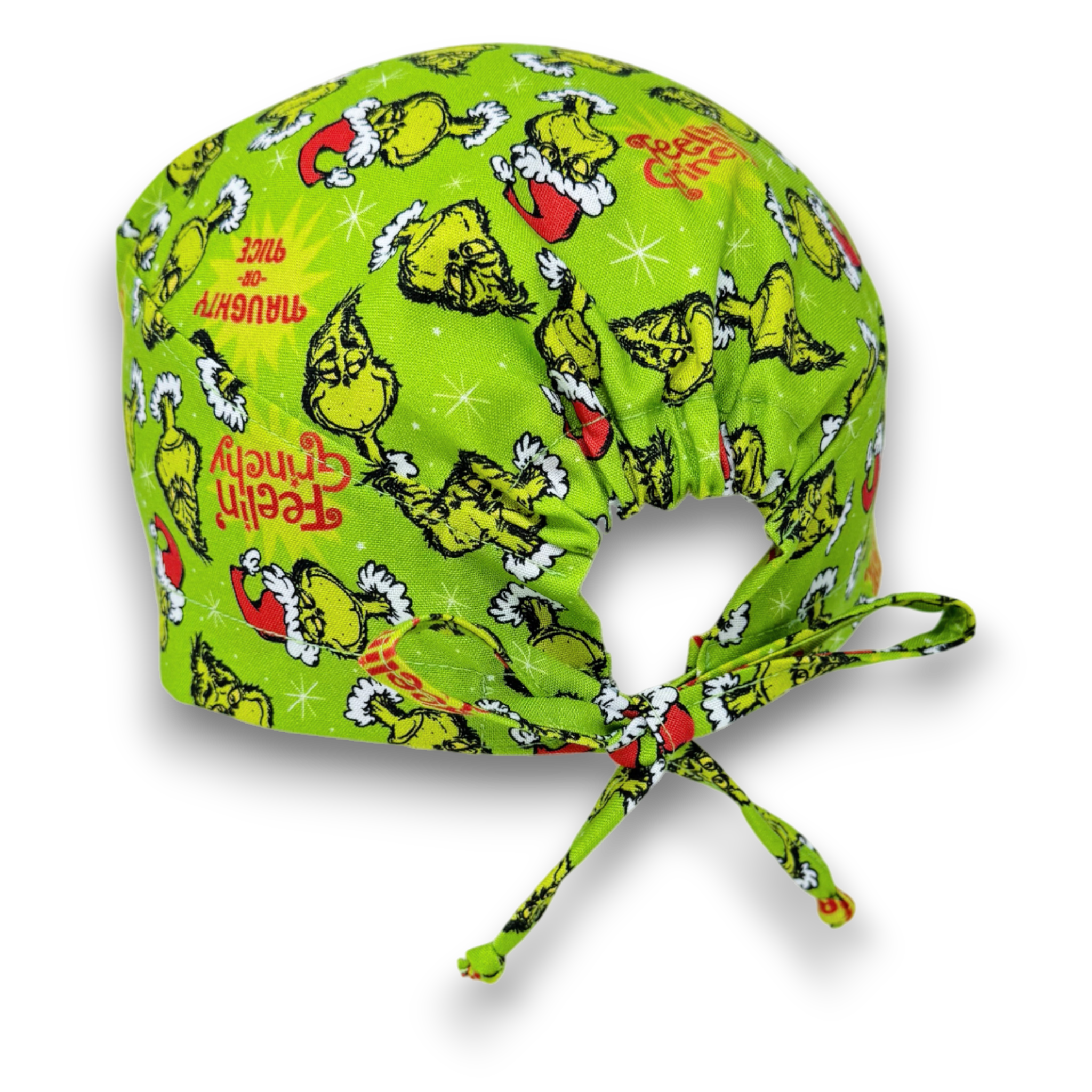 Christmas Skull tie-back style surgical scrub cap for men by Paradise Caps.