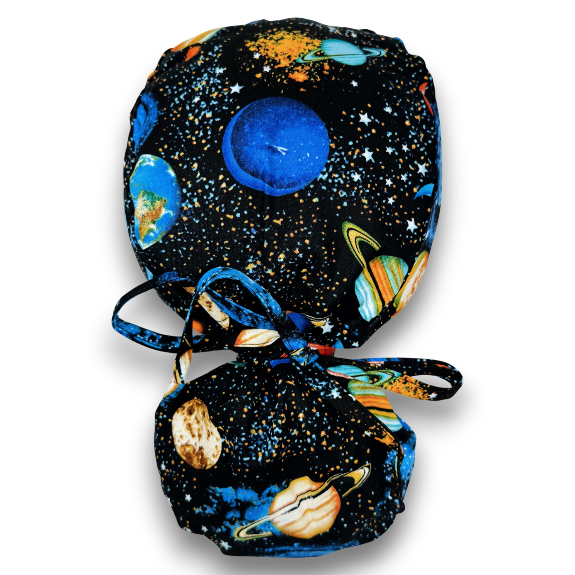 Celestial Ponytail scrub cap for women with satin lined option by Paradise Caps.