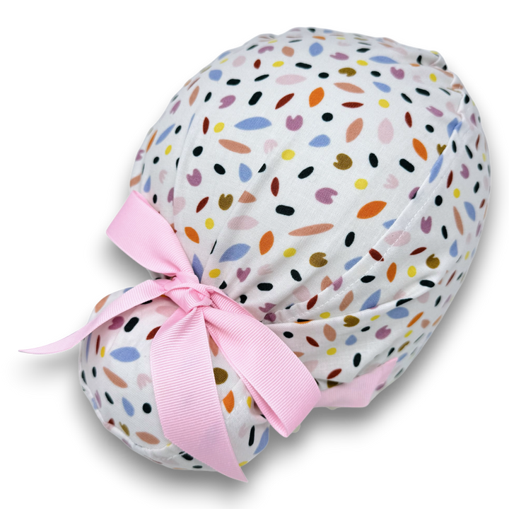 Euro scrub cap with ties for Women. Spring Petals European Surgical cap ...