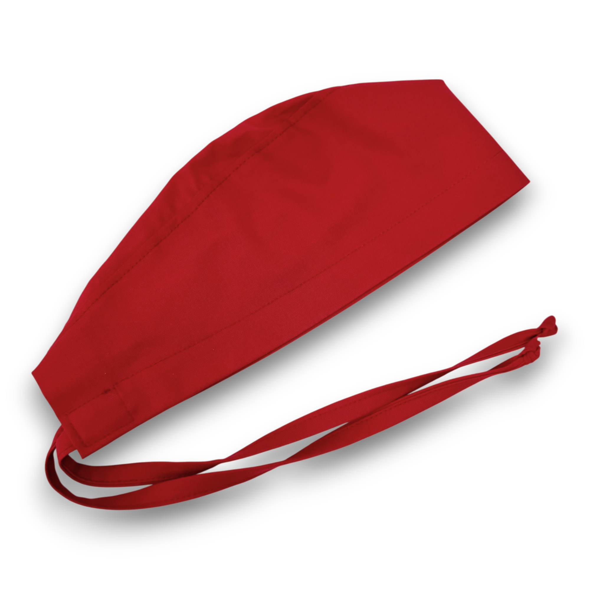 Solid red Skull tie-back style surgical scrub cap by Paradise Caps.