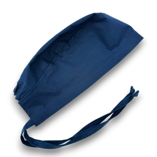 Navy blue Skull tie-back style surgical scrub cap for men by Paradise Caps.
