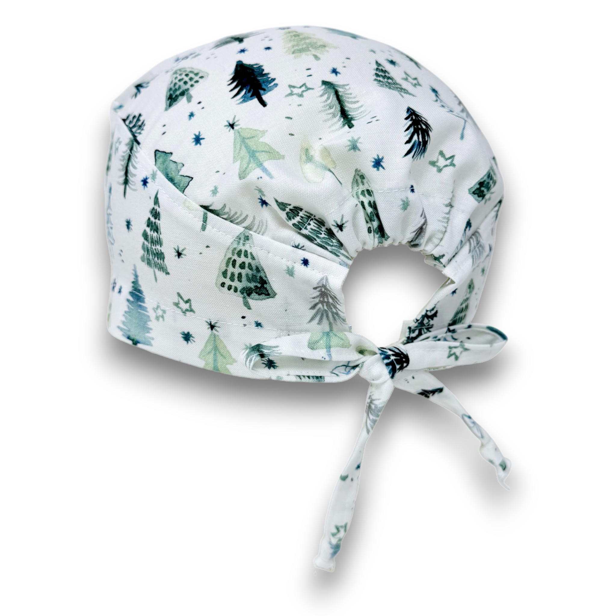 Winter tree skull tie-back style surgical scrub cap for men by Paradise Caps.