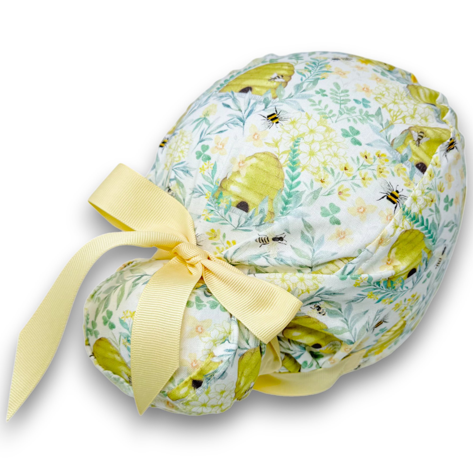 Bee Euro scrub cap with ties for Women by Paradise Caps. Euro PLUS style.