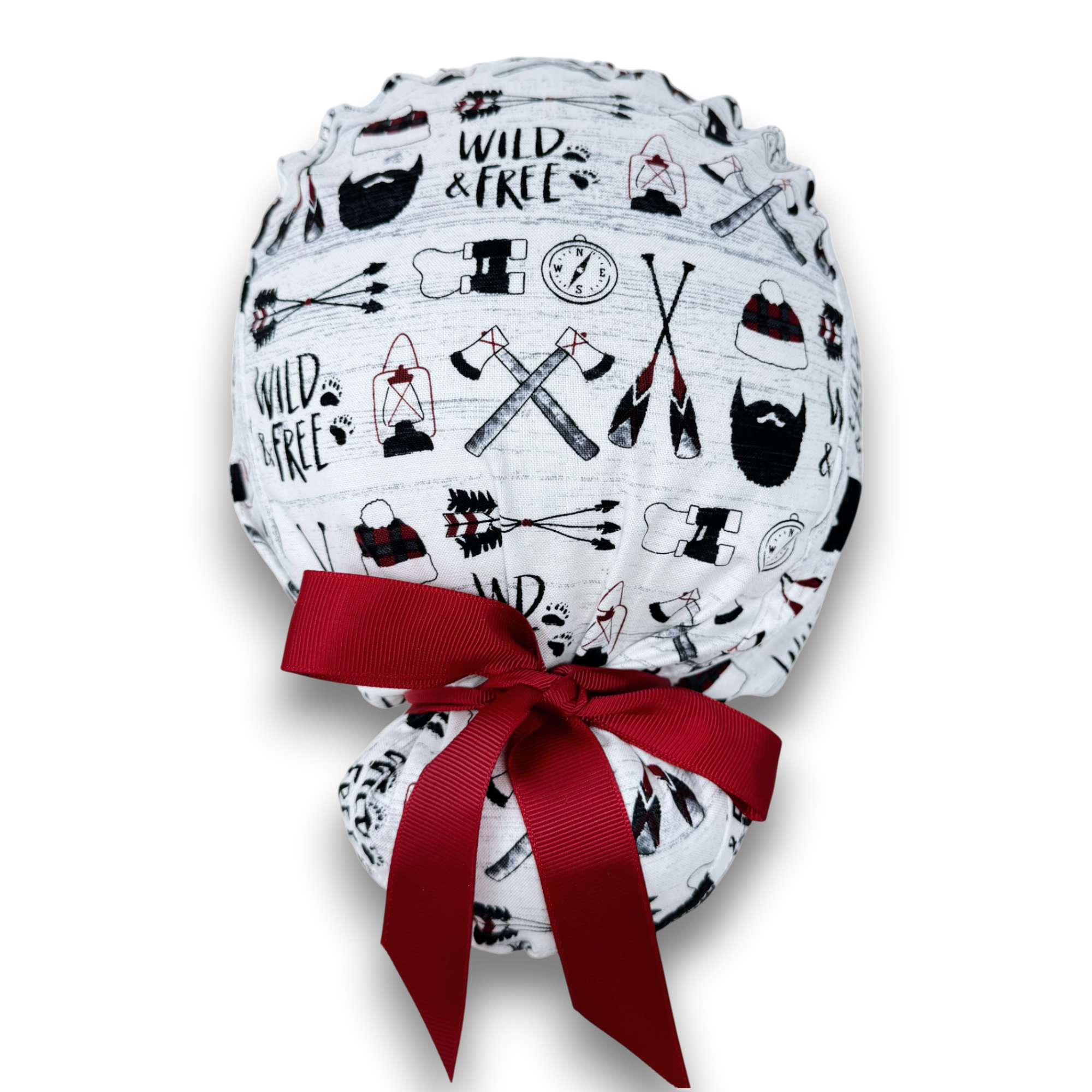 Wild & free Euro scrub cap with ties for Women by Paradise Caps. Euro PLUS style.