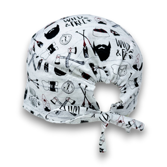Wild and free Skull tie-back style surgical scrub cap for men by Paradise Caps.
