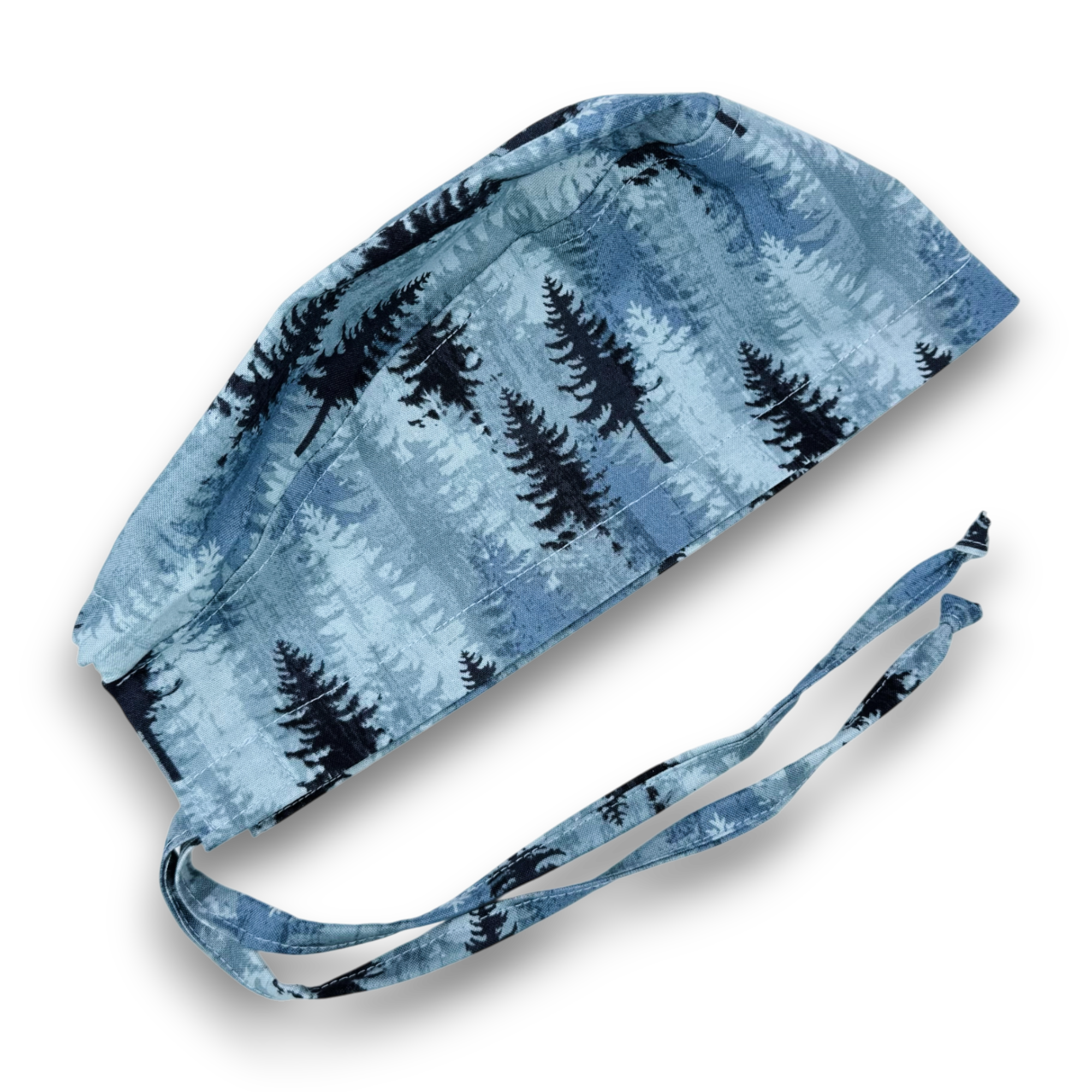Forest Skull tie-back style surgical scrub cap for men by Paradise Caps.
