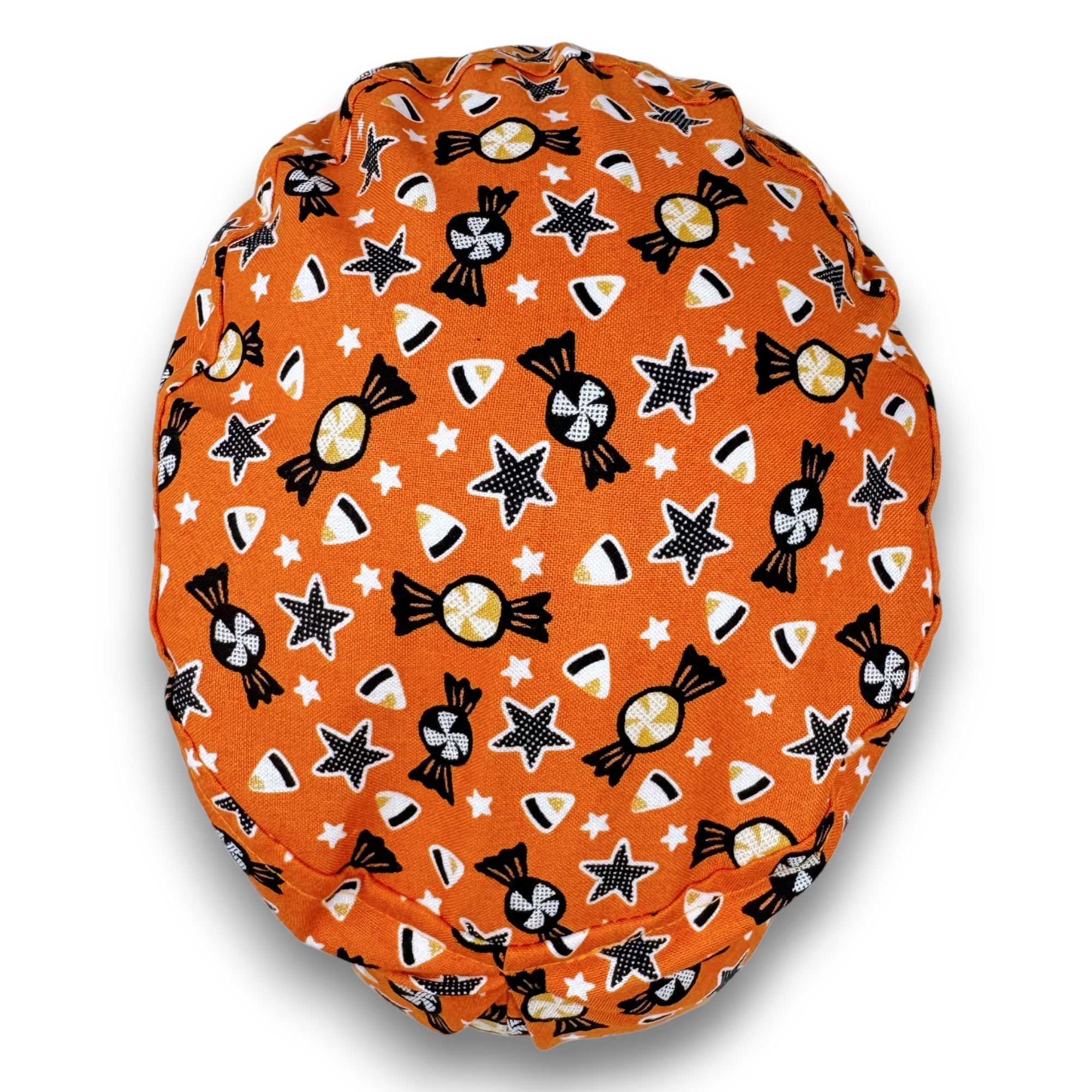 Candy Corn Euro Scrub Cap for Women with Satin Lined Option by Paradise Caps.