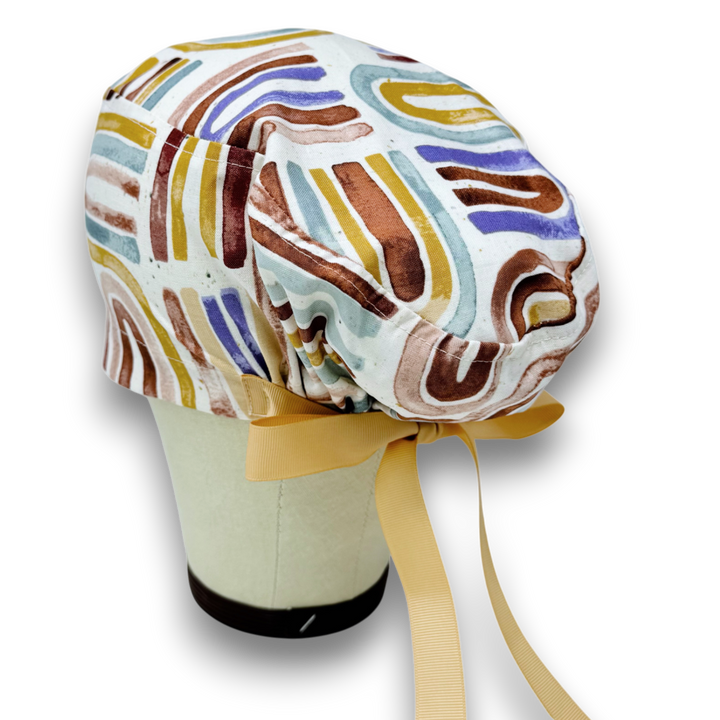 Rainbow Euro scrub cap with ties for Women by Paradise Caps. Euro PLUS ...